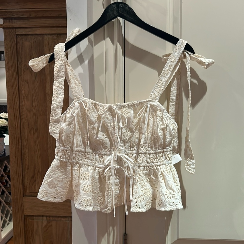 ANTHROPOLOGIE EN SAISON  Portia eyelet top large - Picture 4 of 13